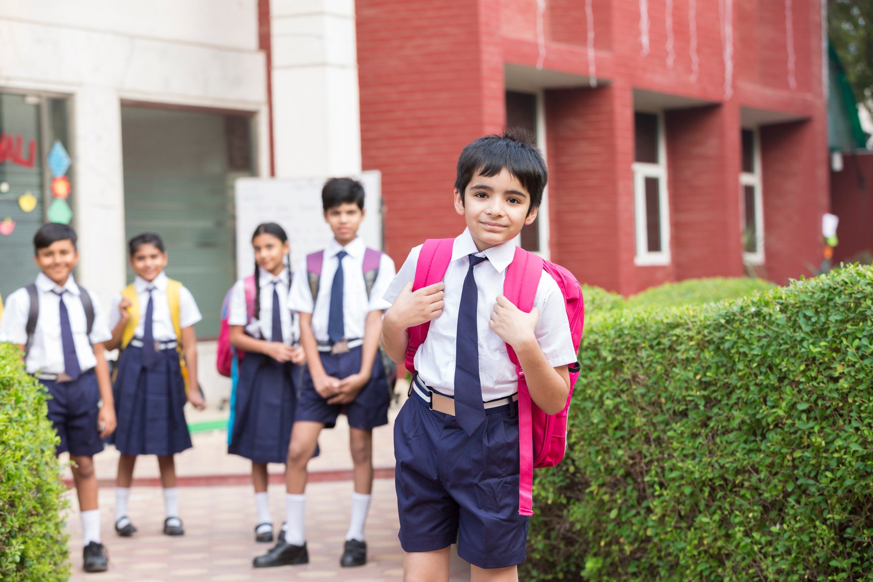 Kids Going school - stock images